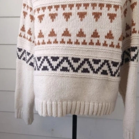 Universal Thread Nordic Fair Isle Pullover Sweater Cream Tan XL - Picture 9 of 10